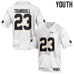 Notre Dame Fighting Irish Youth Drue Tranquill #23 White Under Armour Authentic Stitched College NCAA Football Jersey HBD8399VF